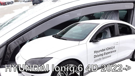 Heko Set of Windbreakers Front and Rear Car Dark Fime for Hyundai IONIQ 2022+ 4pcs