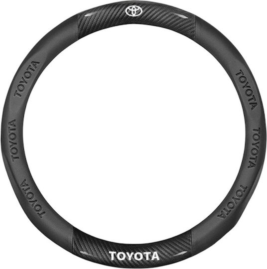 Auto-Lenkradabdeckung mit Durchmesser 37cm Synthetisch Schwarz mit Schwarzer Naht