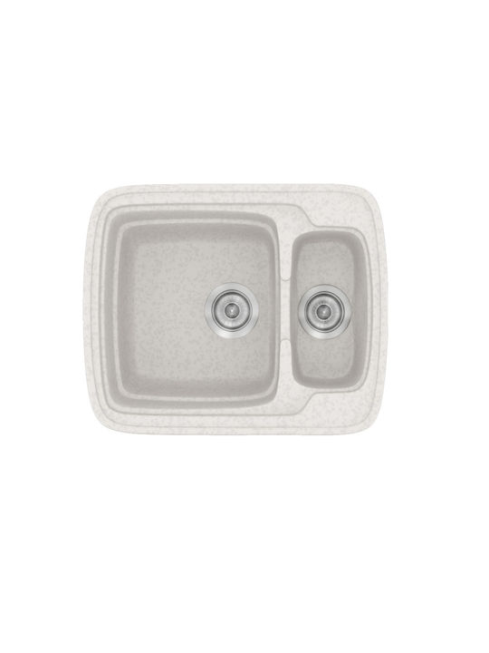 Sanitec Classic Drop-In Kitchen Sink Inox with Faucet M60xP51cm Metallic Silver