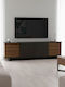 TV Stand Wooden Zafore Walnut-Black Marble L180xW33xH50cm