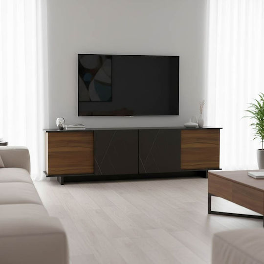 TV-Ständer Zafore Bodenstehend Karydi-Schwarz Marmor 180x33x50cm