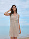 Damen Kleid Strand Ecru