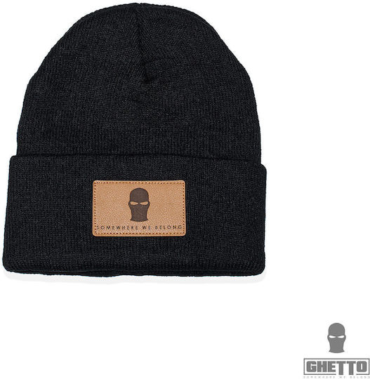 Earflap Unisex Σκούφος Πλεκτός σε Μαύρο χρώμα