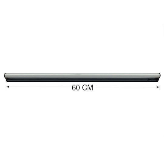 LED Линеен Корпус T5 9W 6000K 60см С Превключвател Черен D-il
