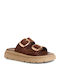 Leather Women's Flat Sandals Anatomic in Brown Color