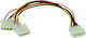Power Cable Vcom 4pin Molex M To 2x 4pin Molex F 0.15m