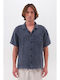 Short-sleeved Linen Shirt Blue