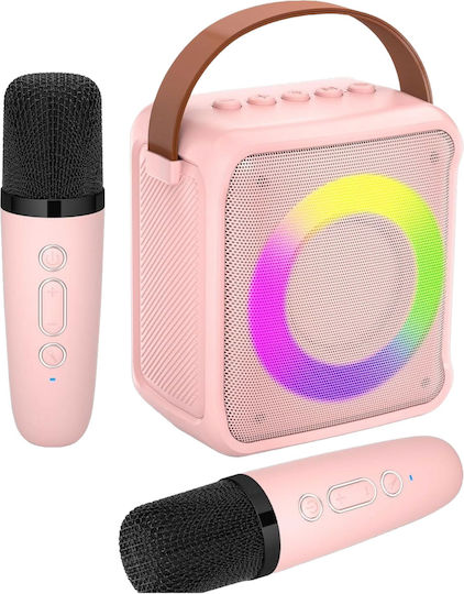 Sistem De Karaoke Cu Microfoane Fără Fir Și Efecte De Iluminare Roz X001V0NGH5