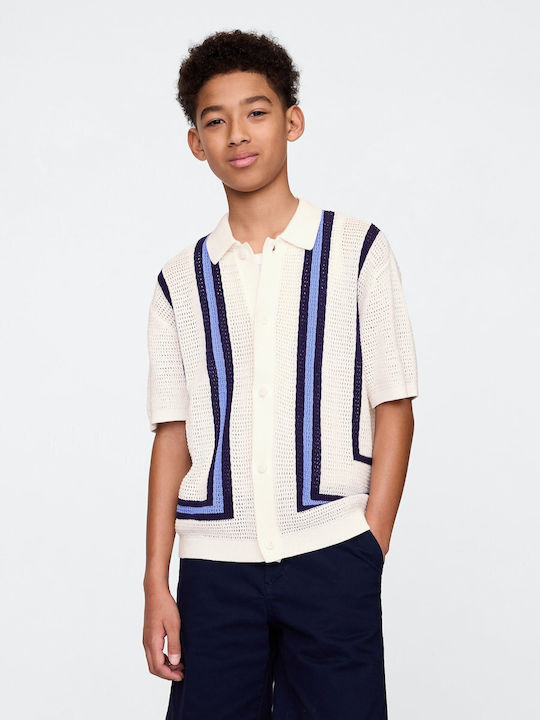 Kids Striped Shirt Long Sleeve Off White
