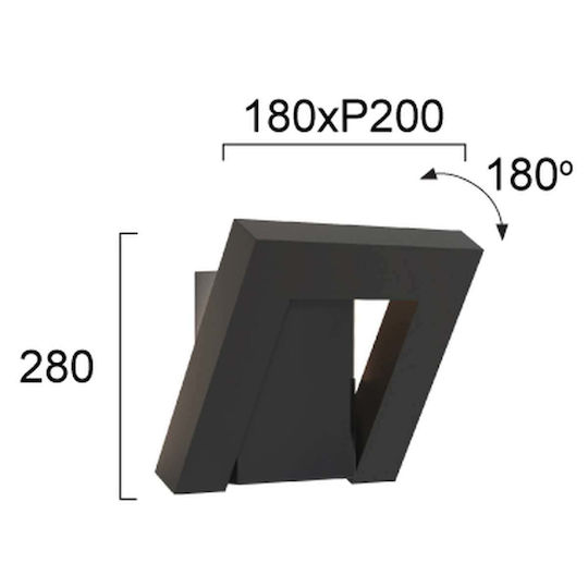 Viokef Siena Wall-Mounted Outdoor Spot LED IP54 13W with Warm White Light Double Beam 18x20x28cm