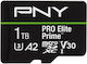 PNY microSDXC 1.0TB Klasse 10 U3 V30 A2 UHS-I mit Adapter