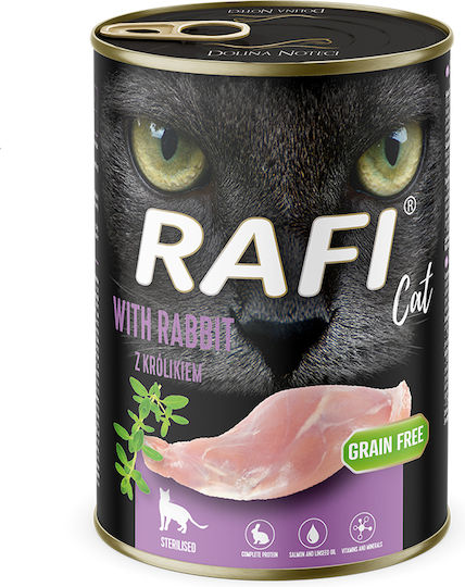 Dolina Noteci Wet Food for Adult Cats in Cans with Rabbit, Meat and Tuna Grain-Free 400gr