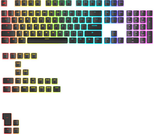 Glorious Gakc-567 Tastatur Schlüsselkappe Set Kompatibel Mit Gmmk Modellen Schwarz