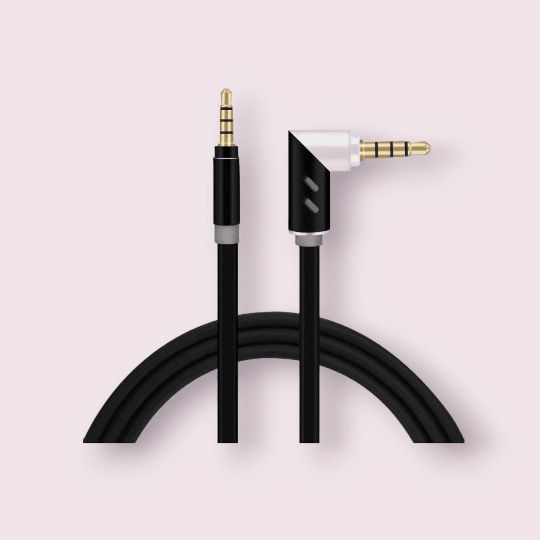 3.5mm Male To 3.5mm Male Black 1m Audio Cable With Gold Plated Terminals