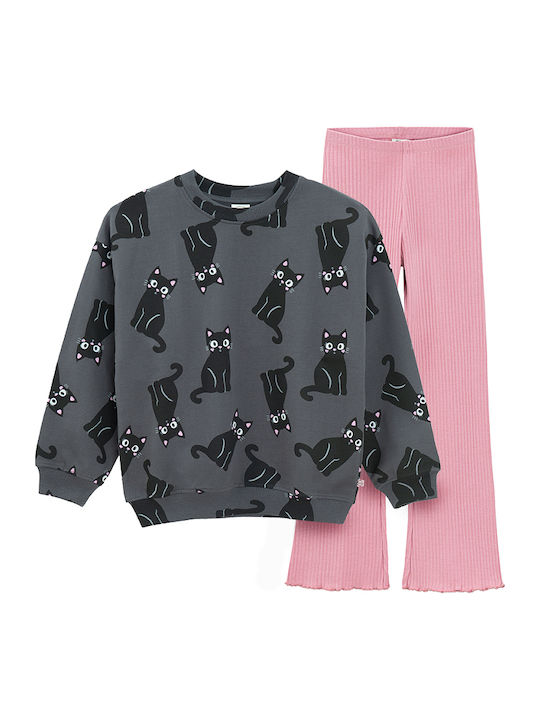 Kids' Set with Leggings Winter 2pcs Black, Pink