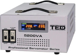 Ted Electric Stabilizator Automat de Tensiune cu Servomotor 5000VA 2 X Schuko + Bloc de Terminale Ted Electric Stabilizator Automat de Tensiune cu Servomotor 5000VA 2 X Schuko + Bloc de Terminale