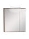 Pro Bagno Badezimmerspiegel LED aus Spanplatte mit Schrank 65x70cm Gray