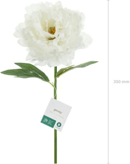 Декоративно Осветително Цвете Peony 35см Бяло