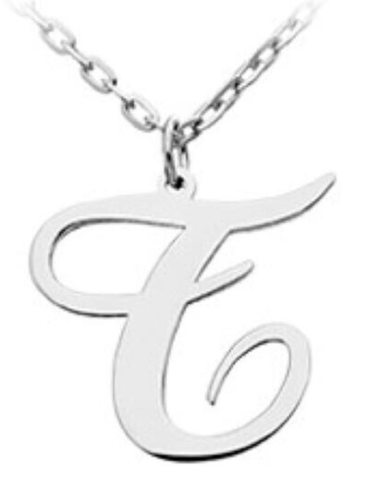 Personal Jewel Κολιέ Μονόγραμμα από Λευκόχρυσο 14Κ