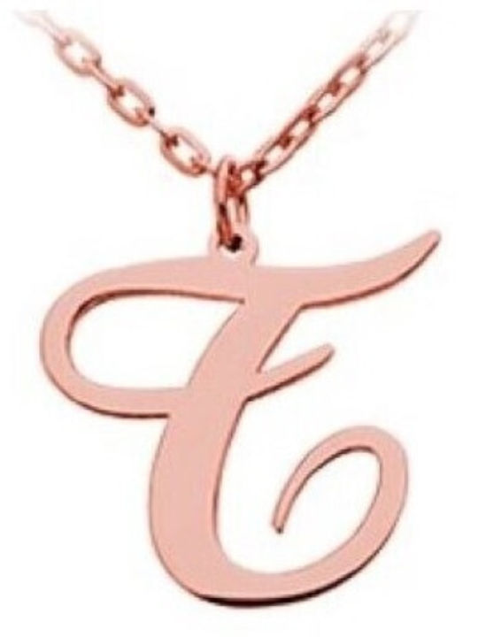 Personal Jewel Monogram with Pink Gold Plating