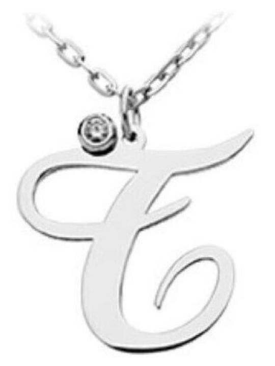 Personal Jewel Halskette Monogramm aus Weißgold 14K mit Diamant