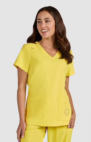 KOI USA Women's Yellow Medical Blouse
