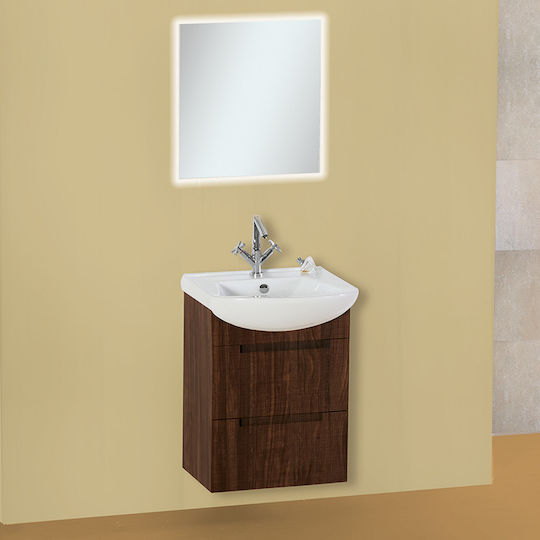 Pro Bagno Waschtisch mit Waschbecken & Spiegel Coffee