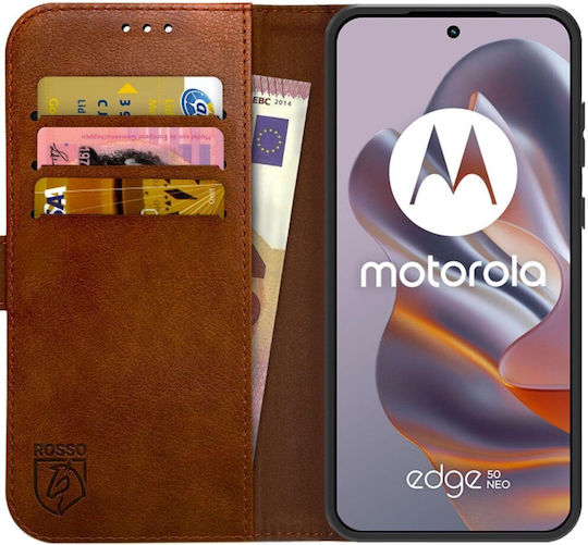 Rosso Element Pu Wallet Δερματίνης / Σιλικόνης Καφέ (Motorola Edge 50 Neo)