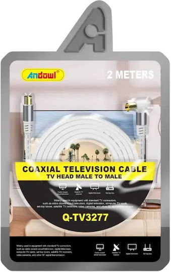 Andowl Καλώδιο Ομοαξονικό 2m (Q-TV3277) 1τμχ