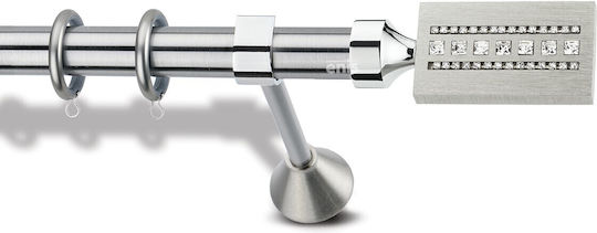 Enis by Domus Metallisch Vorhangstange Artemis Doppel mit Stange 200cm Nickel Matte