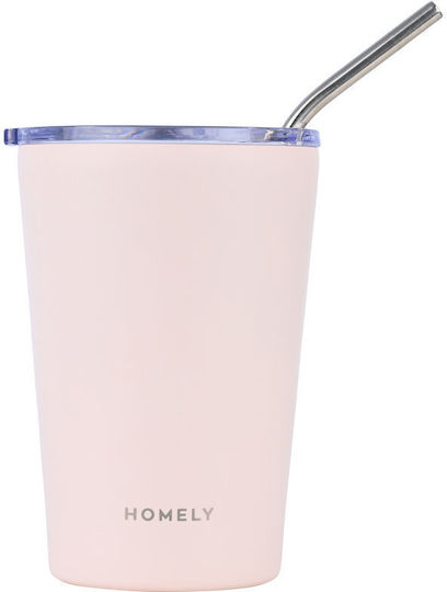 Homely Θερμός Mug 400ml Rose Quartz
