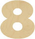 Wooden Numbers 7cm 8
