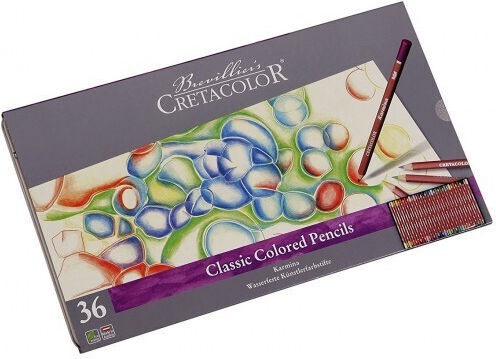 Set 36 Buc Cretacolor Creioane Colorate Karmina Cutie Metalică