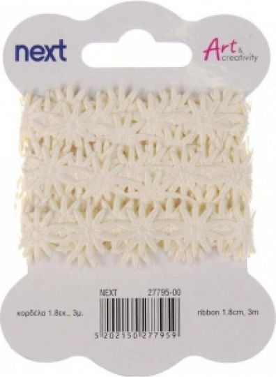 Ribbon White Daisies 1.8 cm x 3 meters 27995-00