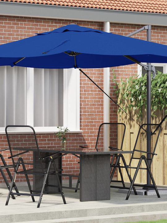 Hanging Square Aluminum Garden Parasol Light Bl...