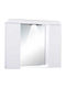Pro Bagno Badezimmerspiegel LED aus Spanplatte mit Schrank 70x60cm Weiß
