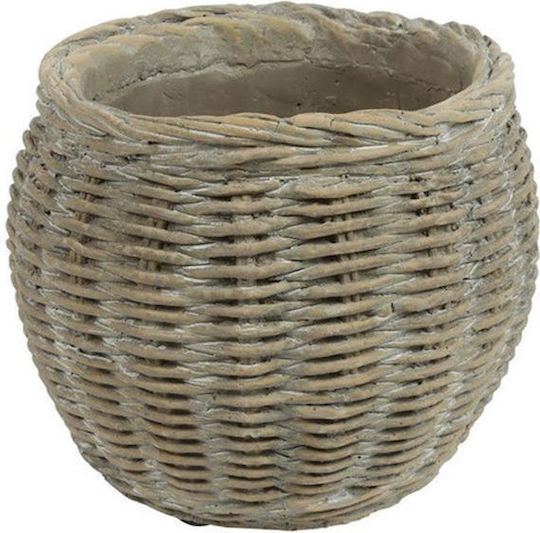 Atmosphera Rattan Look Pflanzentöpfe Keramik Braune 14x14x11.2cm