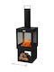 ML-Design Kamin Draußen Metallisch Schwarz