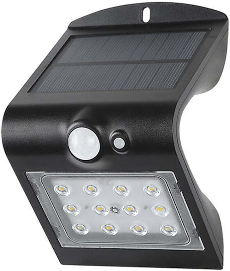 123led Επιτοίχιο Ηλιακό Φωτιστικό 1.5W 220lm Θερμό Λευκό 3000K με Αισθητήρα Κίνησης και Φωτοκύτταρο IP65