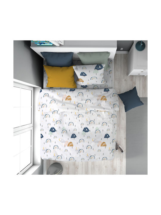 Dimcol Παιδικό Πάπλωμα Μονό White-blue 160x240εκ.