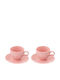 Marva Set of Cups Coffee Porcelain Pink 80ml 2pcs