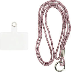 Vivid Rhinestone Neck Strap For Mobile Phones Pink