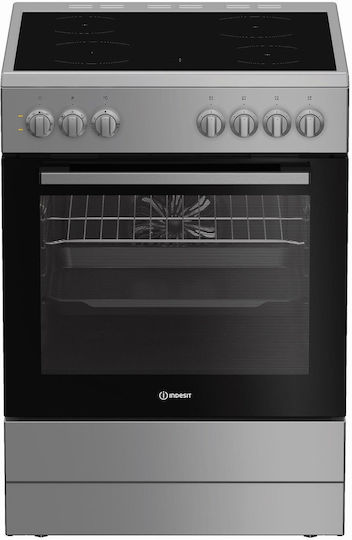 Indesit Κουζίνα 66lt με Κεραμικές Εστίες Π60εκ. Inox