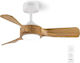Gruppe F42206 Ceiling Fan 106cm with Light Fixture Brown / White