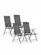 Scaun de exterior Metalic Gri 4buc 70x57x106cm