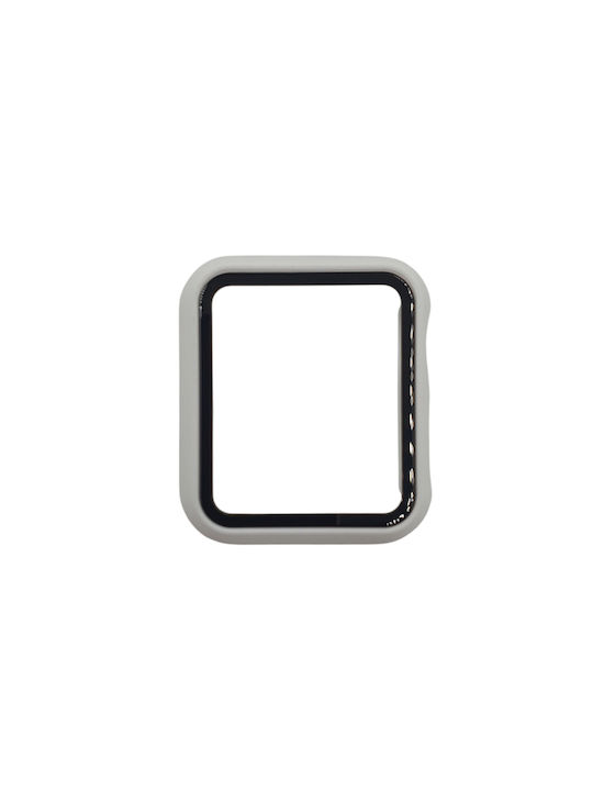 Naxius Пластмасов Калъф със Стъкло в Бял цвят за Apple Watch S1, S2, S3 38mm