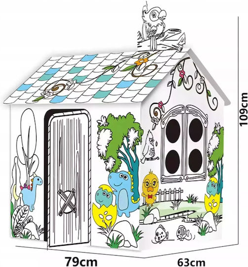 Set Artistic Mare Casă Din Carton Pictură Asamblare XXL Dinozauri