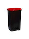 Viomes Coș de Gunoi Plastic cu Pedală Black / Red 40lt 1buc