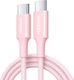 Ugreen USB 2.0 Cable USB-C male - USB-C 100W PD Ροζ 2m 340572