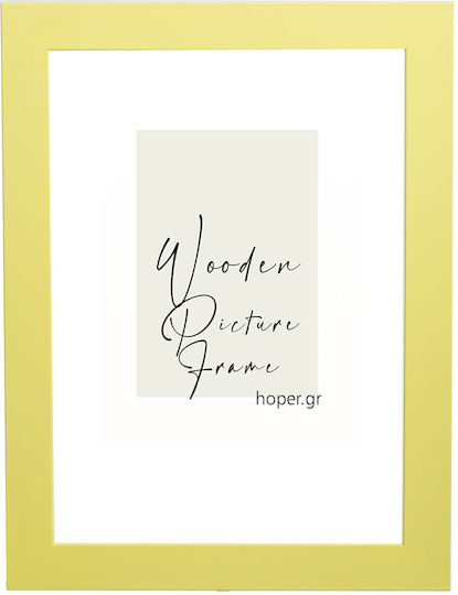 Wall-mounted Wooden Photo Frame with Yellow Frame